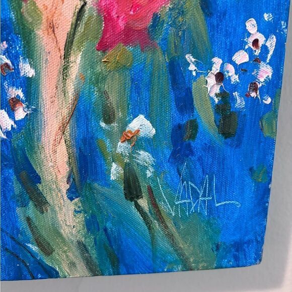 Anthropologie” I am better in Poppies Garden” Oil Painting on canvas By Vadal - Picture 5 of 9